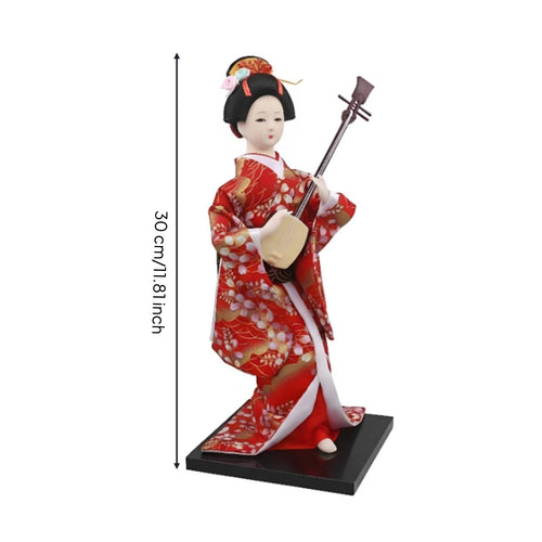 Japanese Geisha Doll Authentic Design Traditional Japanese Statue Vibrant Colors