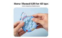 Zodiac Horse Cartoon Locket, Plush Pony Keychain, Creative Stress Relief Toy, Random Design