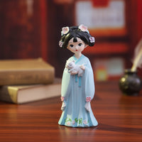 Traditional Chinese Style Figurine Hand-Painted Desktop Figurine Decorative Desktop Ornament Collectible for Collectors, Art Lovers, Desk, Bookshelf, Tea Room