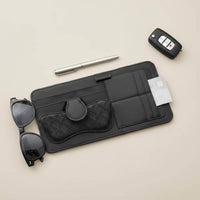 Multi-Compartment Visor Organizer Space Compact Car Visor Organizer Does Not Block Visibility Car Glasses Clip Holder for Driving