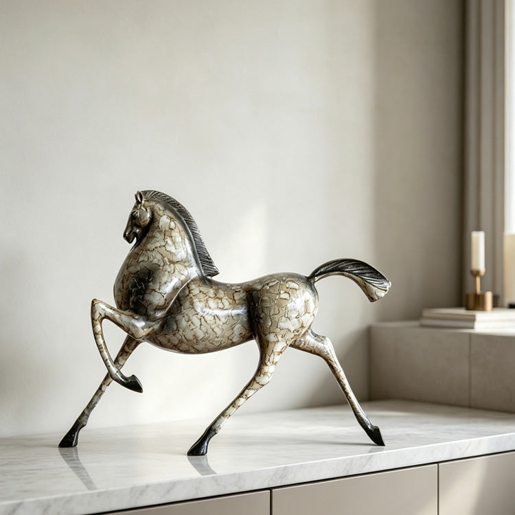 New Chinese Style Vintage Horse Figurine for Living Room, Study, Desktop, TV Cabinet, Office, Housewarming Decoration