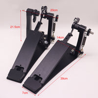 All-Black Brushed Double Bass Drum Pedal for Drum Kits