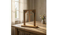 Floating Cross Display Freestanding Decor Stable for Mantel