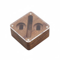 Business Design Wooden Display Box Gift Packaging Cufflink and Tie Clip Box Clear Lid Jewelry Case for Formal Events