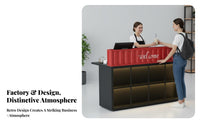 adaptable L-Shaped utilitarian Bar Spacious Worktop L-Shaped Reception Desk with Storage sturdyDuty Construction assistance Counter scuffResistant Surface for Receptionists, Business Owners, Retail shop, Restaurant, Hotel, Lobby