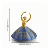 3D-Printed Ballerina Ornament with Skirt Base Stress-Relief Ballerina Ornament Decorative Dancer Statue Modern for Dancers, Workspace