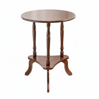 Small Round Corner Table Classic Design Round End Table Space Saving for Balcony, Bedroom