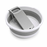 Collapsible Washboard Basin Space-Saving Foldable Wash Tub for Apartment