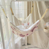 Cat Hammock and Hanging Cat Bed for Cage, Fixable Cat Swing or Cradle for Winter Use, Cute Functional Hanging Bed for Universal Breed Indoor Pets
