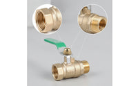 Brass Ball Valve with Lever Handle Compact Inline Shutoff Valve with Bracket Plumbing Fitting Quarter-Turn Full Port