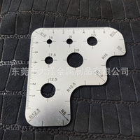 皮具切割角尺刻度线直尺工具尺R定规不锈钢圆尺圆弧尺子角度尺