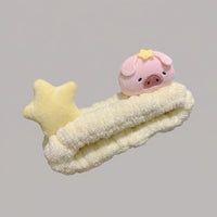 Cute Animal Cartoon Spa Facial Headband for Washing Face, Makeup Hairband for Girls, Terry Cloth Head Band with Plaid Pattern