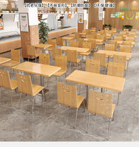 简约现代快餐店餐桌椅组合小吃面馆饭店餐厅快餐桌食堂商用桌椅子 【木面板+不锈钢脚】60cm方桌