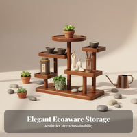 Multi-Tiered Plant Shelf Stepped Shape Home Decor Unrestricted Standing