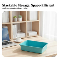 Rectangular Plastic Basket adaptable Household Storage Space-Saving