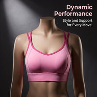 Sports Bras Women with Padded Cups for Running and Gym, Quick Dry Nylon Spandex with Racerback Design, Adjustable Hook Closure