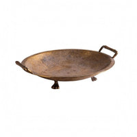 Iron Decorative Tray Distressed Finish Vintage-Aesthetic Tray Raised Feet