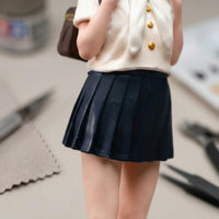 Miniature Woman Figurine White Hat Hand-Painted Figurine Small Backpack Lady Miniature Figure