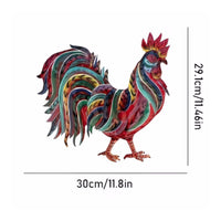 Metal Cockerel Wall Decor Easy to Hang Metal Cockerel Wall Art Colorful House Decoration for Entryway, Porch