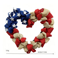 Independence Day Wreath Easy to Hang Patriotic Wreath Handmade for Entryway
