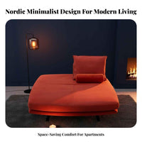 double-purposeUse Backless Double-Sided Sofa Space-Saving Upholstered Seating Minimalist Design Daybed Creative idea for Apartment Dwellers, Homeowners, Living Room, Bedroom, Lounge Area, Entryway