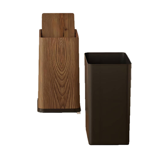 Narrow Garbage Bin with Lid Double Barrel Design for Bathroom, Living Room