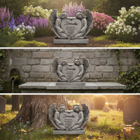 Angel Statue Peaceful Memorial Plaque with Angels Inspirational for Grave