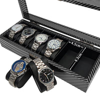 Carbon Fiber Wood 6-Slot Watch Storage and Display Box