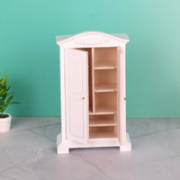 Handmade Craft Dollhouse Wardrobe Opening Doors 1:12 Scale Wardrobe Realistic Details Dollhouse Closet for Hobbyists