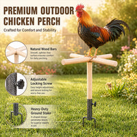 Cross-border Stock Outdoor Poultry Perch Cross Perch Space-saving Solid Wood Chicken Double Perch