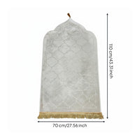 Muslim Prayer Mat Foldable Islamic Prayer Carpet Embossed Pattern for Mosque