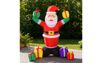 Lightweight Inflatable Santa Santa with Gift Boxes Quick Inflation Santa Inflatable with Stakes and Ropes Outdoor Christmas Decorations Indoor for Porch, Party