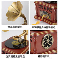 复古留声机客厅欧式摆件迷你唱片机老式唱机蓝牙音响speaker