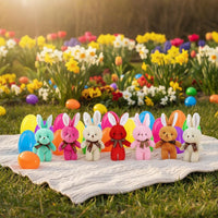 Prefilled Stuffed Bunny Filled Egg Soft and Soft Mini Rabbit Keychain Safe Materials for Children, Toddlers, Gift Exchange, Holiday Parties