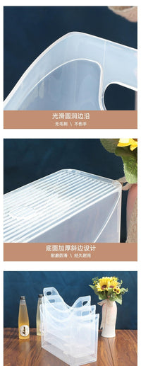 PP塑料收纳盒加厚食品级透明可视储物盒客厅厨房书房杂物整理 中号_*