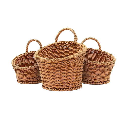 3 Pieces Hanging Wall Basket Woven Hanging Basket with Hook Rustic for Entryway