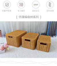 Plastic Rattan-Style Storage Box for Organizing Clothes and Accessories