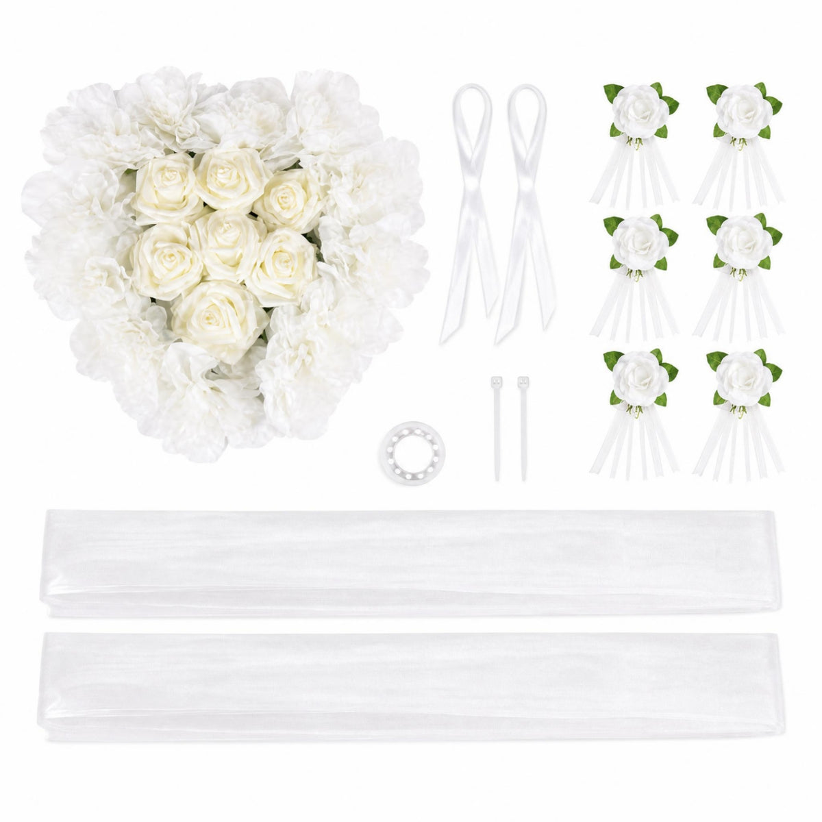 Wedding Car Garland White and Cream Event Decor Pollen Friendly for Brides