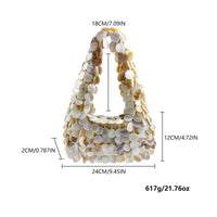 Shell Handbag Textured Beaded Handbag Compact for Evening Events, Parties