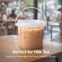 Bucket Lid for Milk Tea Packaging, Food Product Container Lid, Carry Handle Storage, Bin Bucket Lid  - Image 9