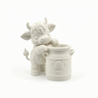 Cow Planter Adorable Cow Figurine with Planter Compact for Home Office, Nursery