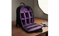 Front Opening DSLR Camera Backpack Mesh Pocket Padded Camera Backpack Safeguarding Photo Storage Black for Photographers