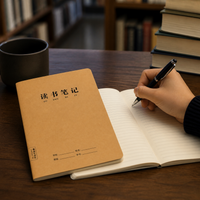 A5 Kraft Paper Notebook for English Practice and General Use, Thickened Eye-Protection Paper