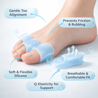 Toe Sleeve for Big Protection and Posture Correction, Breathable Elastic Separators for Comfort