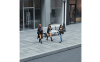 3 Pieces Pedestrian Figures Detailed Finish Hand-Painted Resin Figures