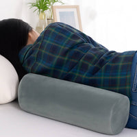 Side Sleeping Pillow Gray Cylindrical Bolster Pillow Velvet Cover