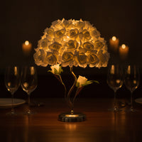 Rose Flower Table Lamp Floral Rose Flower Lamp Warm Light Decorative for Bedroom, Bedside