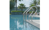 Stainless Steel Pool Ladder Anti-Slip 2-Step Pool Ladder Rust Resistant for Swimmers