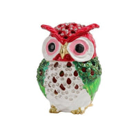 Owl Jewelry Box Bejeweled Owl Trinket Box Ornament Jeweled Rhinestone-Studded for Women, Vanity, Dresser