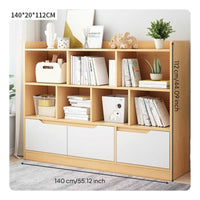 Adjustable Width Bookcase Expandable Bookshelf Display Rack Tall Organizer Shelf with Multi-tier Storage Space-saving Wood Material Suitable for Living Room Bedroom Home Office Apartments Dorms